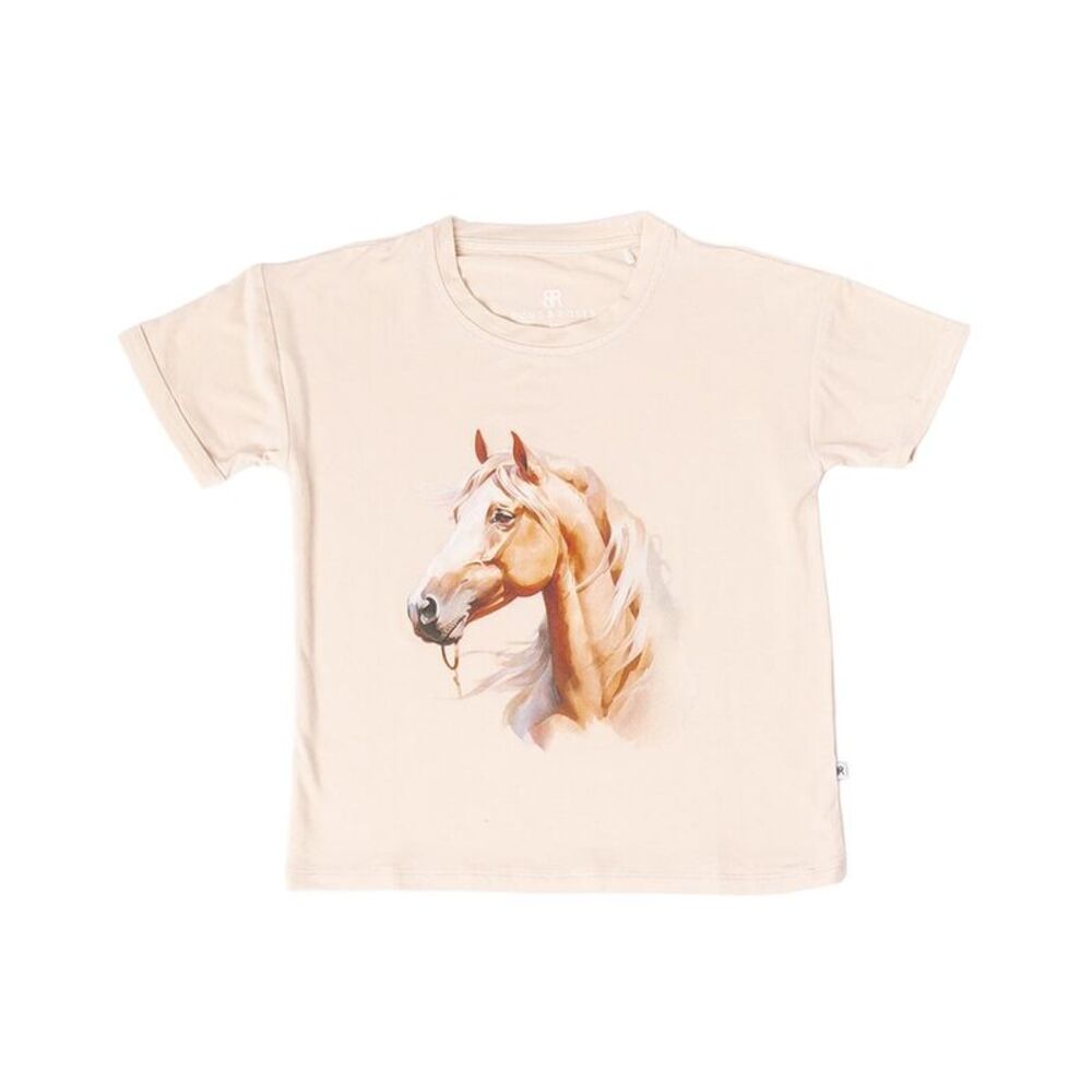 Bums & Roses Girls  Horse Graphic T-Shirt, Multicolor